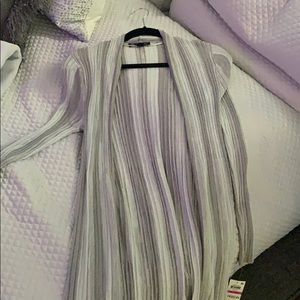 Whie & silver long cardigan